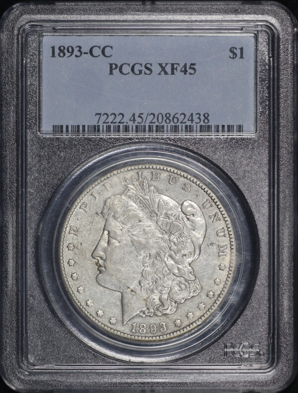 Obverse of this 1893-CC Morgan Dollar PCGS XF-45