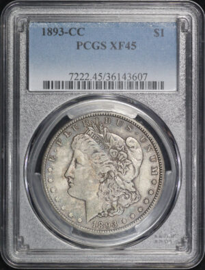 Obverse of this 1893-CC Morgan Dollar PCGS XF-45