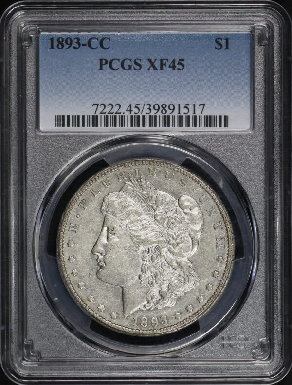 Obverse of this 1893-CC Morgan Dollar PCGS XF-45