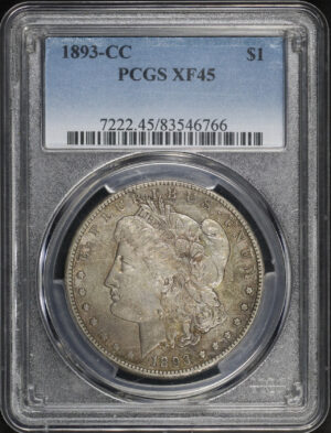 Obverse of this 1893-CC Morgan Dollar PCGS XF-45