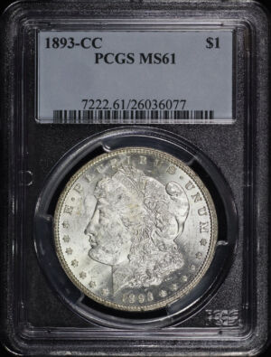 Obverse of this 1893-CC Morgan Dollar PCGS MS-61