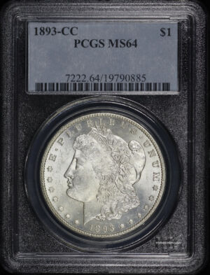 Obverse of this 1893-CC Morgan Dollar PCGS MS-64