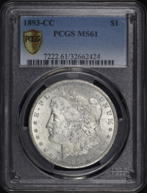 Obverse of this 1893-CC Morgan Dollar PCGS MS-61