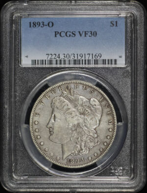 Obverse of this 1893-O Morgan Dollar PCGS VF-30