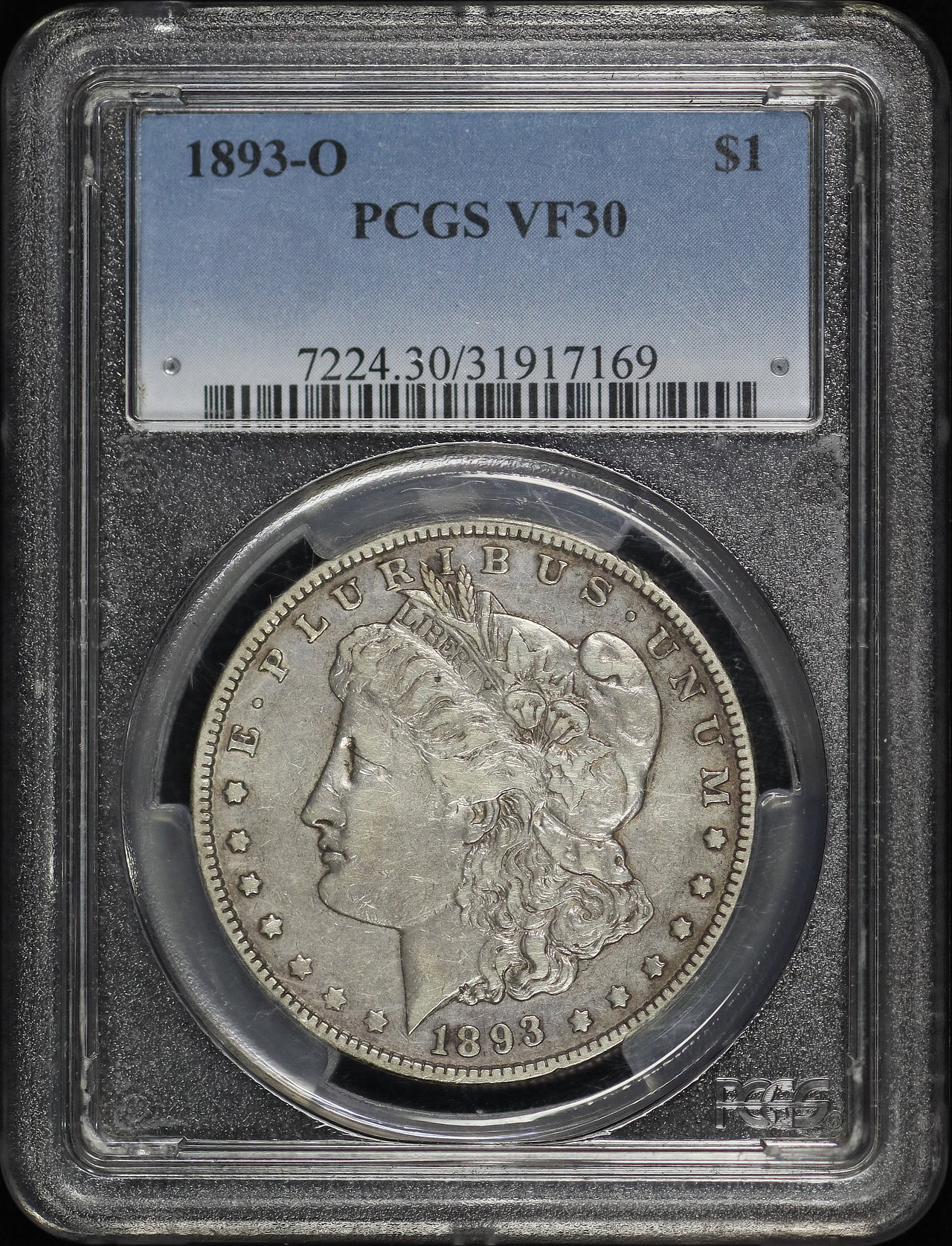 Obverse of this 1893-O Morgan Dollar PCGS VF-30