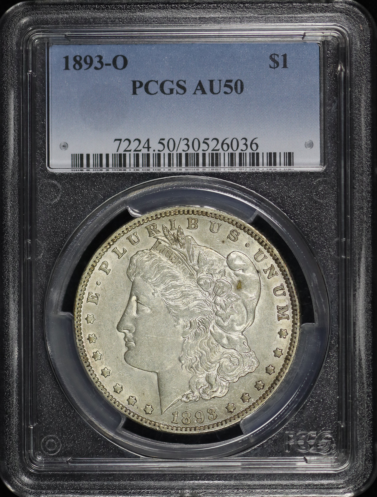 Obverse of this 1893-O Morgan Dollar PCGS AU-50