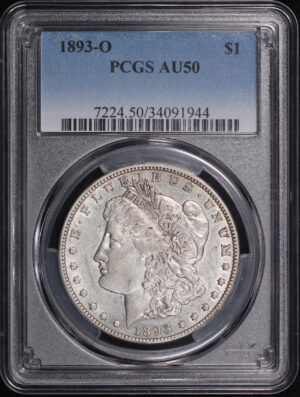 Obverse of this 1893-O Morgan Dollar PCGS AU-50