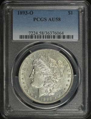 Obverse of this 1893-O Morgan Dollar PCGS AU-58