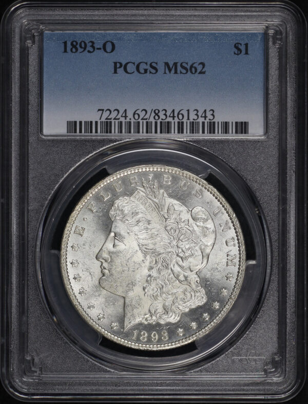 Obverse of this 1893-O Morgan Dollar PCGS MS-62