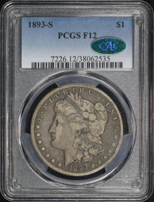Obverse of this 1893-S Morgan Dollar PCGS F-12 CAC