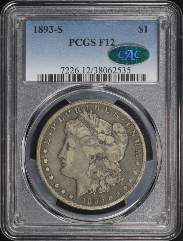 Obverse of this 1893-S Morgan Dollar PCGS F-12 CAC