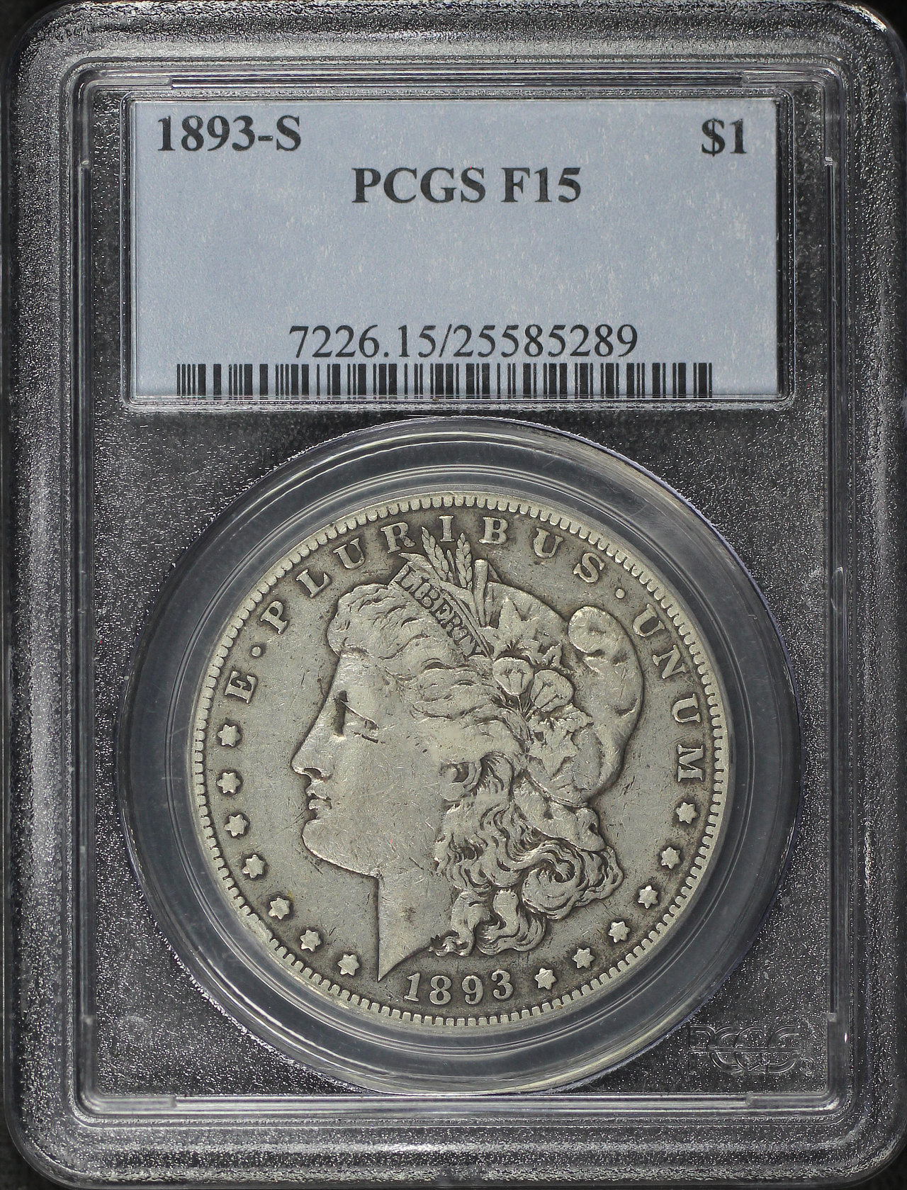 Obverse of this 1893-S Morgan Dollar PCGS F-15