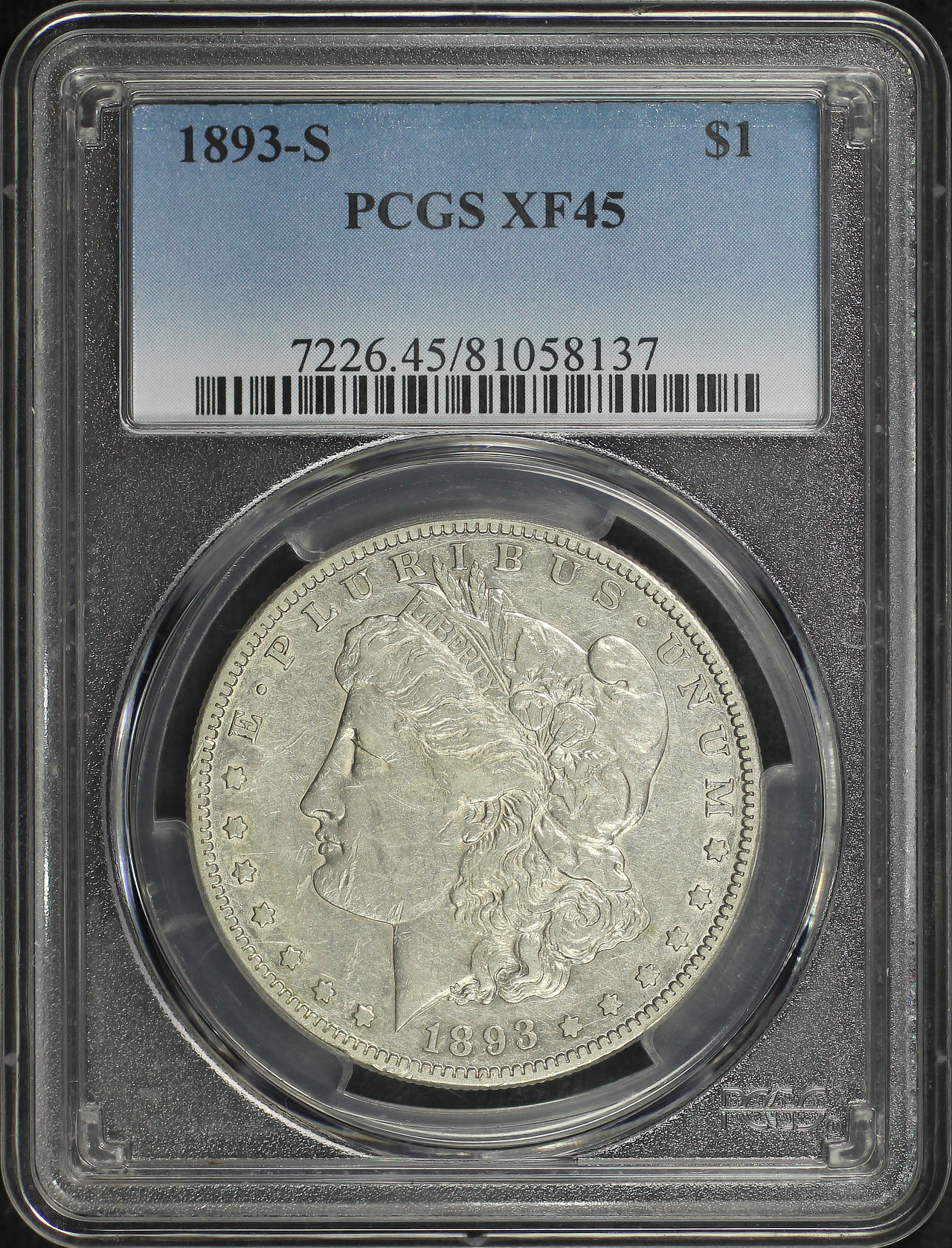 Obverse of this 1893-S Morgan Dollar PCGS XF-45