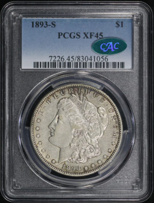 Obverse of this 1893-S Morgan Dollar PCGS XF-45 CAC