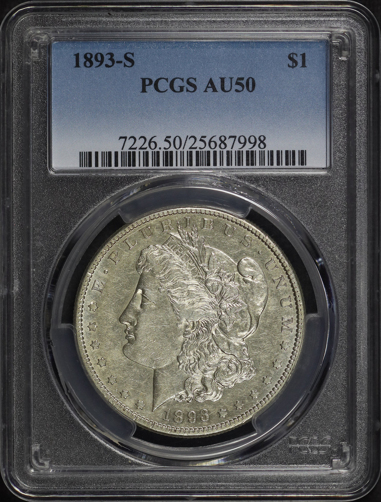 Obverse of this 1893-S Morgan Dollar PCGS AU-50