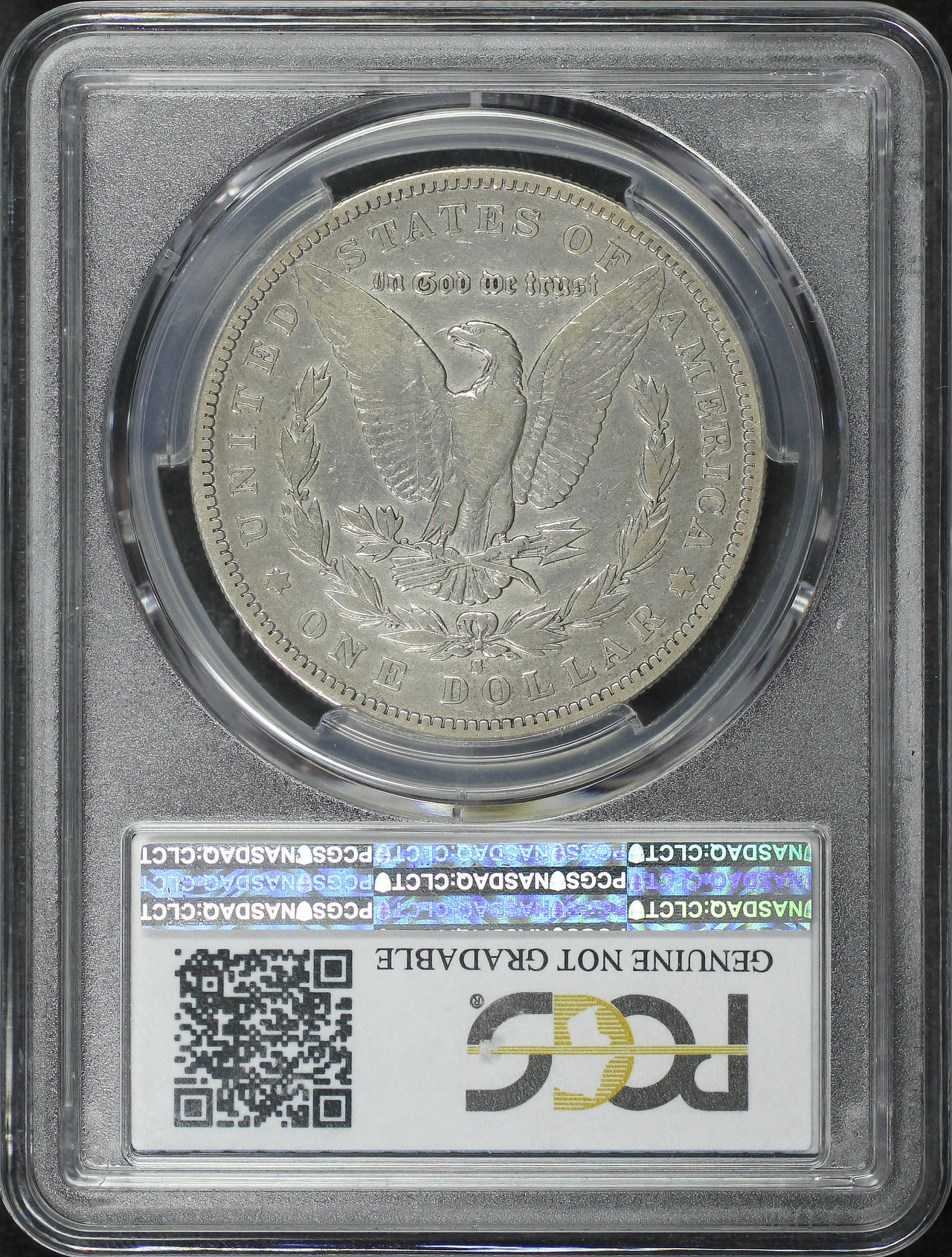 Reverse of this 1893-S Morgan Dollar PCGS F Details Cleaned