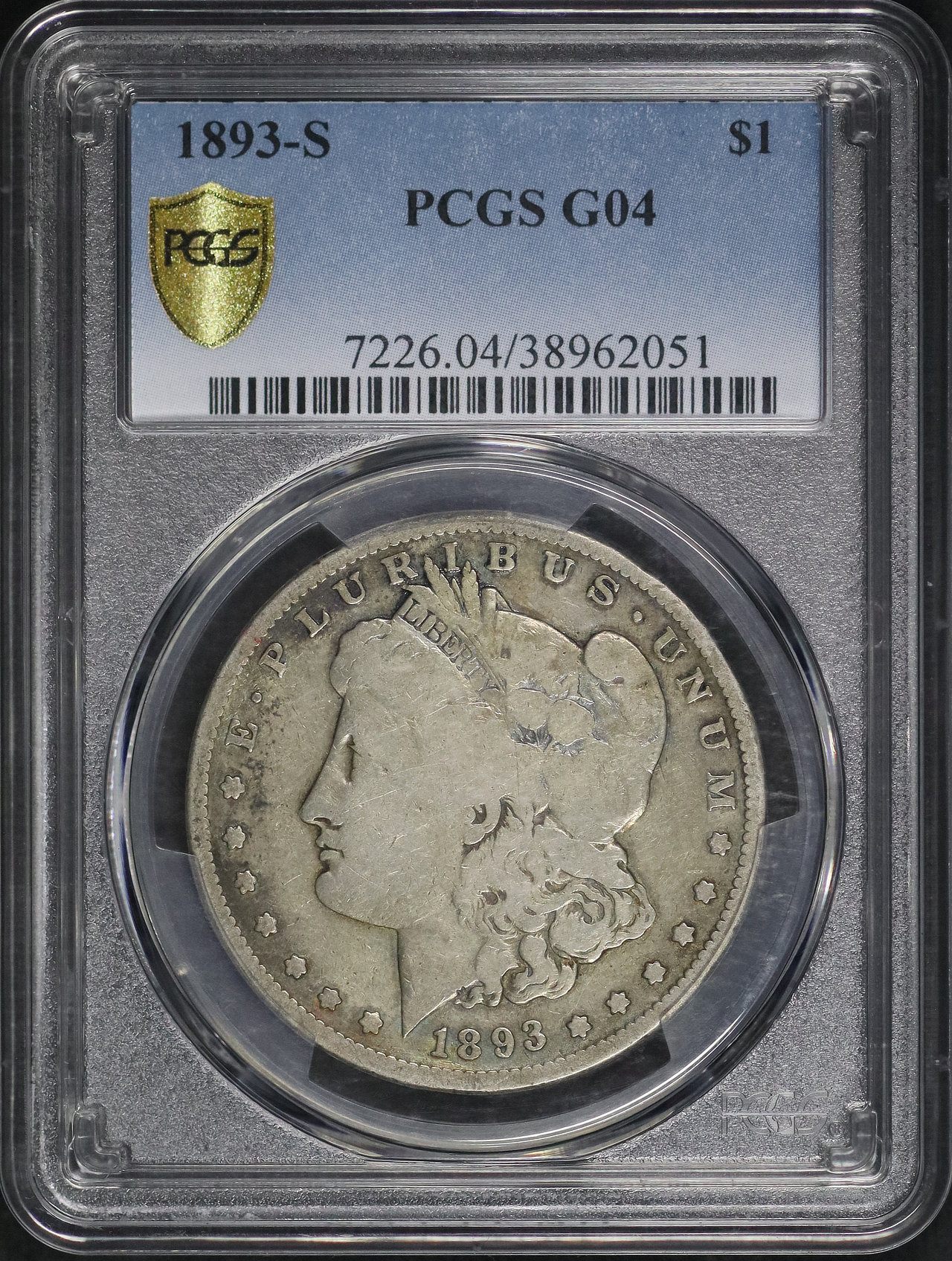 Obverse of this 1893-S Morgan Dollar PCGS G-04
