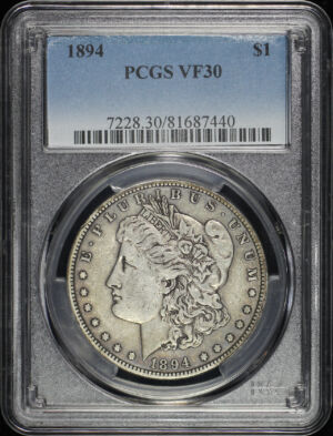 Obverse of this 1894 Morgan Dollar PCGS VF-30