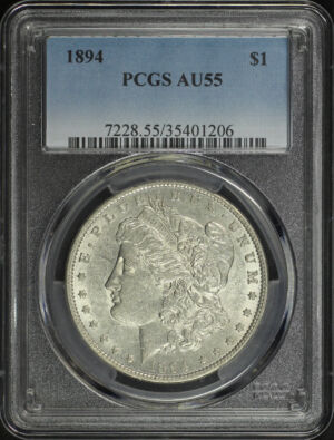 Obverse of this 1894 Morgan Dollar PCGS AU-55
