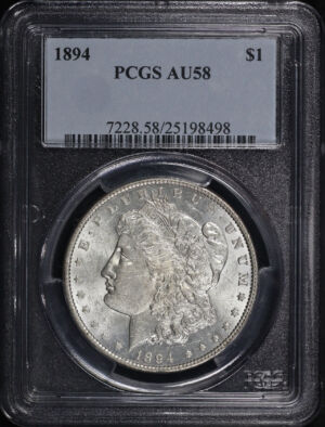 Obverse of this 1894 Morgan Dollar PCGS AU-58