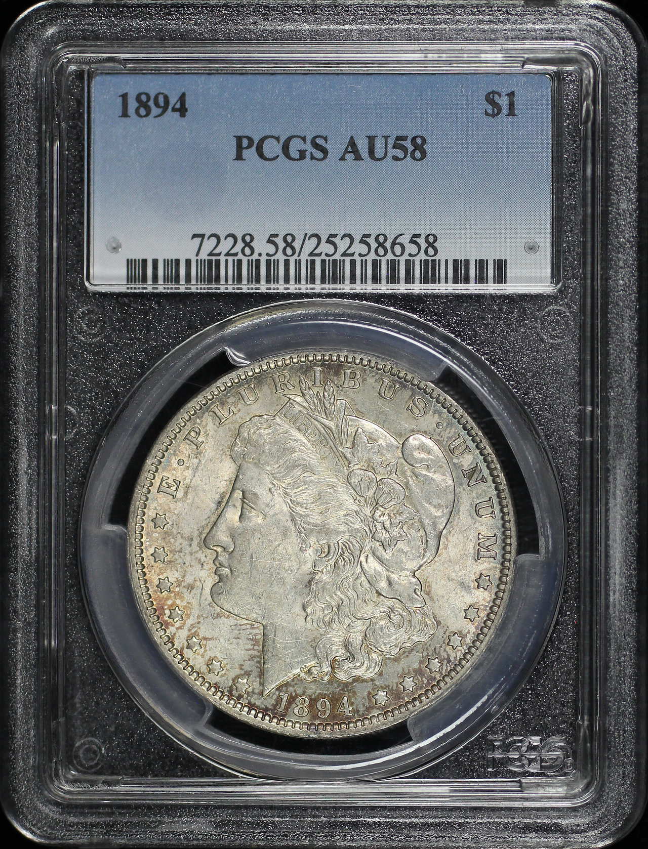 Obverse of this 1894 Morgan Dollar PCGS AU-58