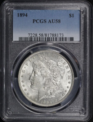 Obverse of this 1894 Morgan Dollar PCGS AU-58