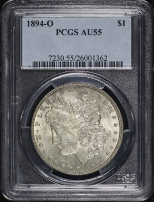 Obverse of this 1894-O Morgan Dollar PCGS AU-55