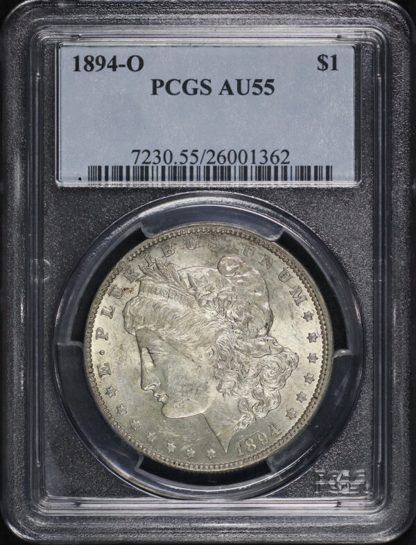 Obverse of this 1894-O Morgan Dollar PCGS AU-55