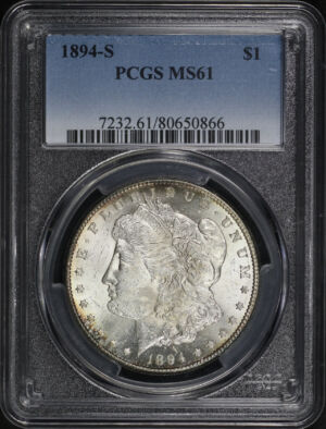Obverse of this 1894-S Morgan Dollar PCGS MS-61