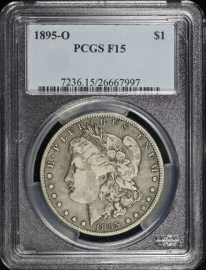 Obverse of this 1895-O Morgan Dollar PCGS F-15