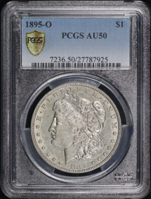 Obverse of this 1895-O Morgan Dollar PCGS AU-50