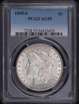 Obverse of this 1895-S Morgan Dollar PCGS AU-55