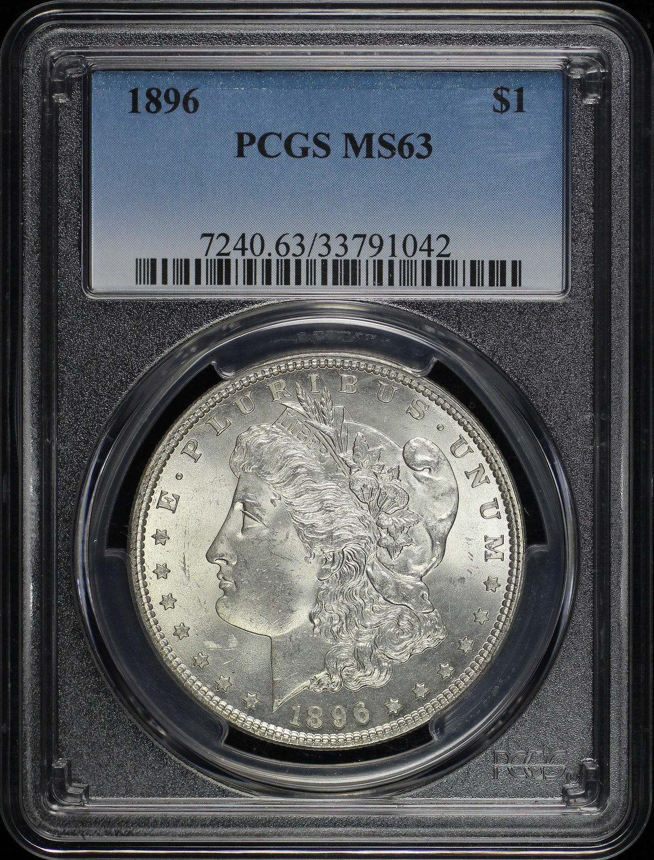 Obverse of this 1896 Morgan Dollar PCGS MS-63