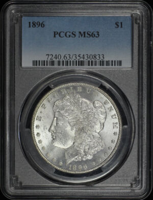 Obverse of this 1896 Morgan Dollar PCGS MS-63