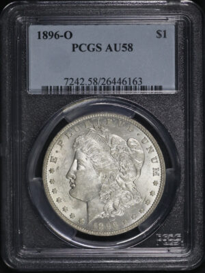 Obverse of this 1896-O Morgan Dollar PCGS AU-58