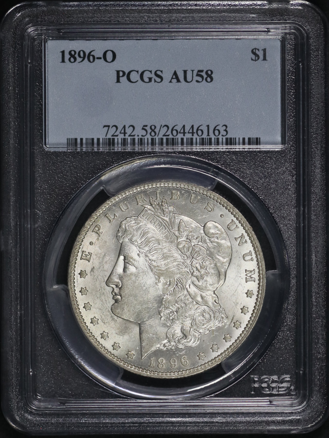Obverse of this 1896-O Morgan Dollar PCGS AU-58