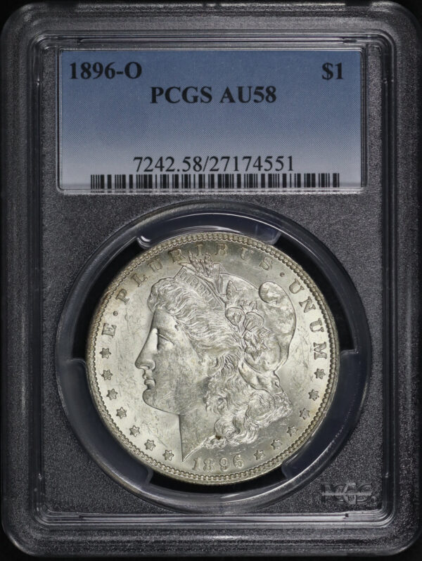 Obverse of this 1896-O Morgan Dollar PCGS AU-58