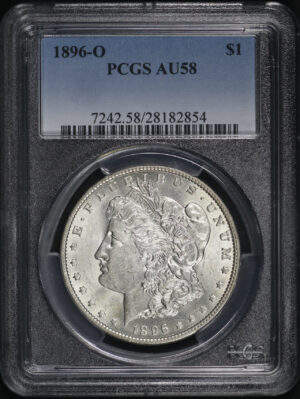 Obverse of this 1896-O Morgan Dollar PCGS AU-58