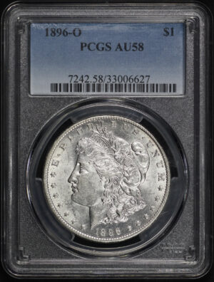 Obverse of this 1896-O Morgan Dollar PCGS AU-58