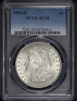 Obverse of this 1896-O Morgan Dollar PCGS AU-58