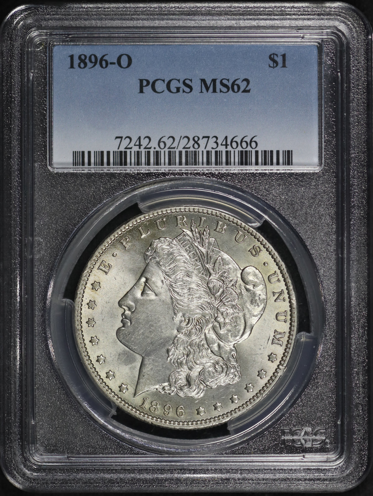 Obverse of this 1896-O Morgan Dollar PCGS MS-62