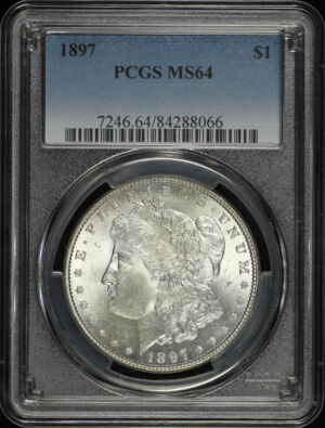 Obverse of this 1897 Morgan Dollar PCGS MS-64