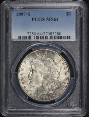 Obverse of this 1897-S Morgan Dollar PCGS MS-64