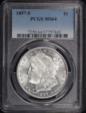 Obverse of this 1897-S Morgan Dollar PCGS MS-64