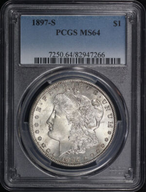 Obverse of this 1897-S Morgan Dollar PCGS MS-64