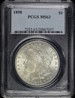 Obverse of this 1898 Morgan Dollar PCGS MS-63