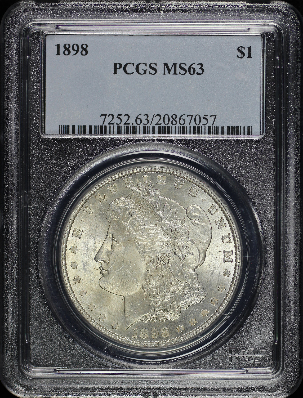 Obverse of this 1898 Morgan Dollar PCGS MS-63