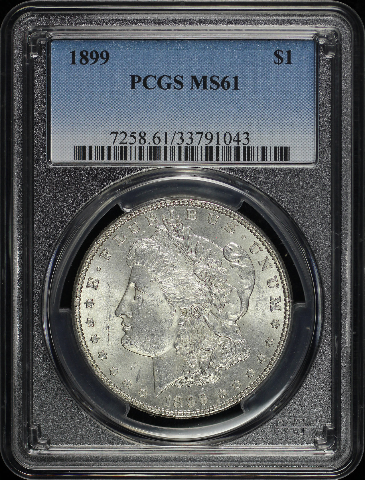 Obverse of this 1899 Morgan Dollar PCGS MS-61