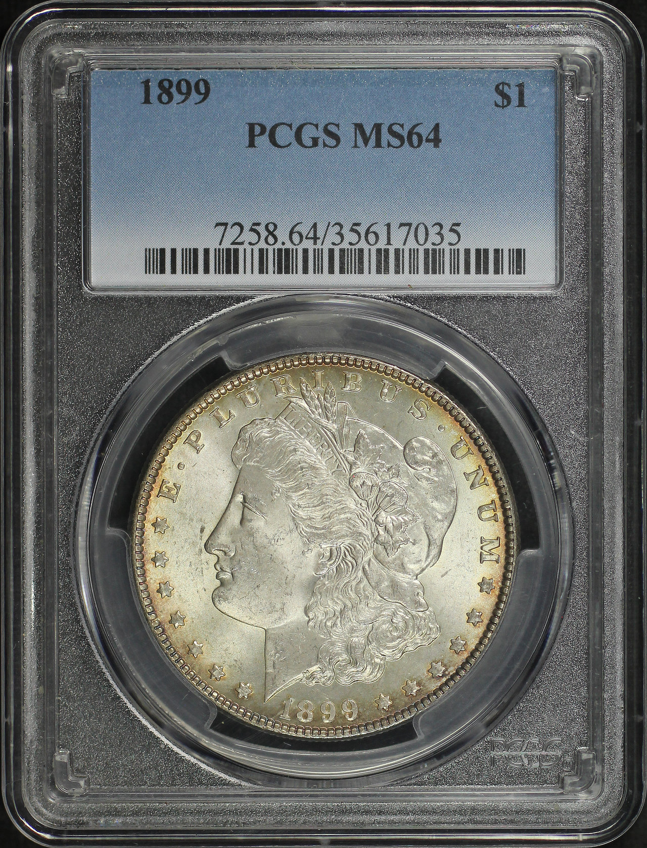 Obverse of this 1899 Morgan Dollar PCGS MS-64