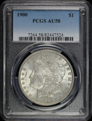 Obverse of this 1900 Morgan Dollar PCGS AU-58